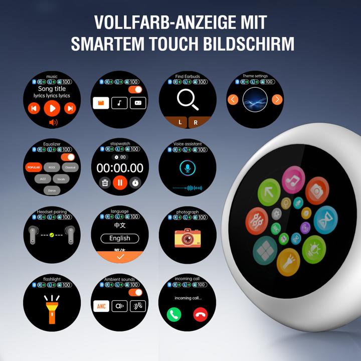 Actual product image 4smarts True Wireless In-Ear-Kopfhörer SkyBuds Screen Pro ANC (ANC, 5 h, Wireless)