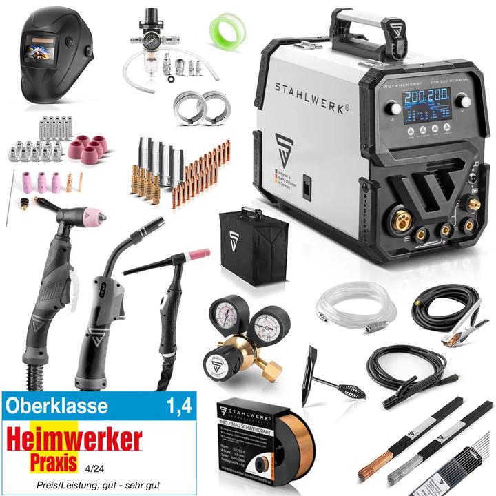 Produktbild Stahlwerk Kombi-Schweissgerät CTM-250 ST Digital 5-in-1 200 A Vollausstattung