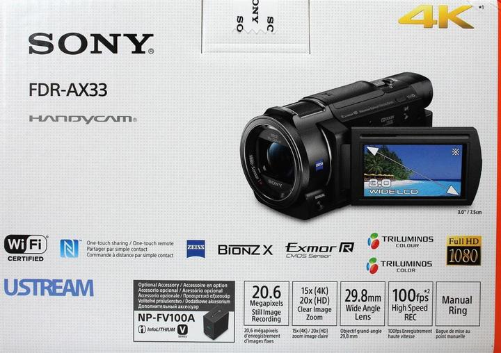 Immagine prodotto Sony Fdr Ax33 (8.29 Mpx, 25p, 10 x)
