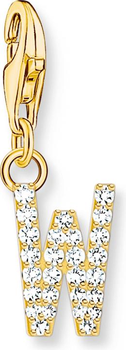 Immagine prodotto Thomas Sabo Ciondolo Charm Lettera W con pietre bianche Placcato oro (Argento 925)