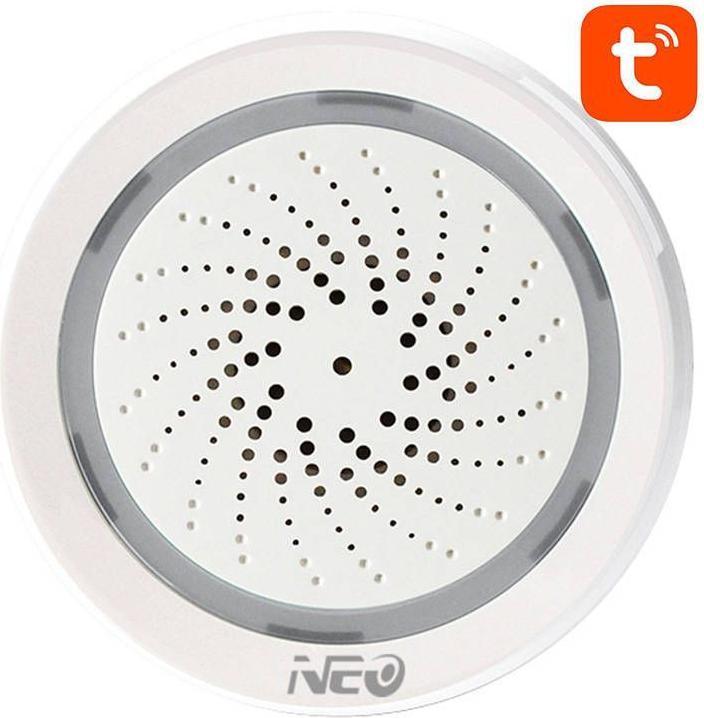 Actual product image Neo Intelligent alarm siren WiFi NAS-AB02WT with humidity temperature sensor TUYA