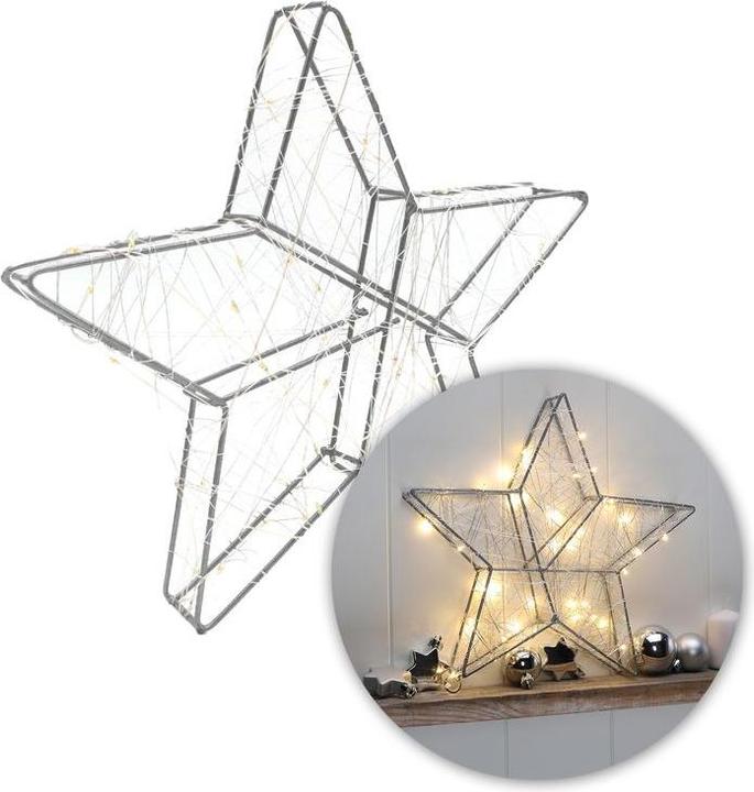 Produktbild Hermex LED-Stern LED-Weihnachtsstern Leuchtstern Metallstern Drahtstern