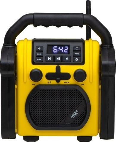 Actual product image Adler Interactive solution | Construction radio with Bluetooth | AD 1911 | AUX in | Black/Yellow