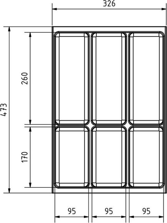 Actual product image Werkstarck Cutlery tray MONO for cooker drawer BLUM LEGRABOX/TANDEMBOX N