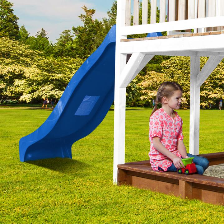 Immagine prodotto Axi Liam Playhouse con altalena singola marrone/bianco - scivolo blu