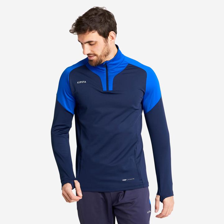 Kipsta Damen/Herren Fussball Sweatshirt mit Reissverschluss - Viralto marineblau/blau (4XL)