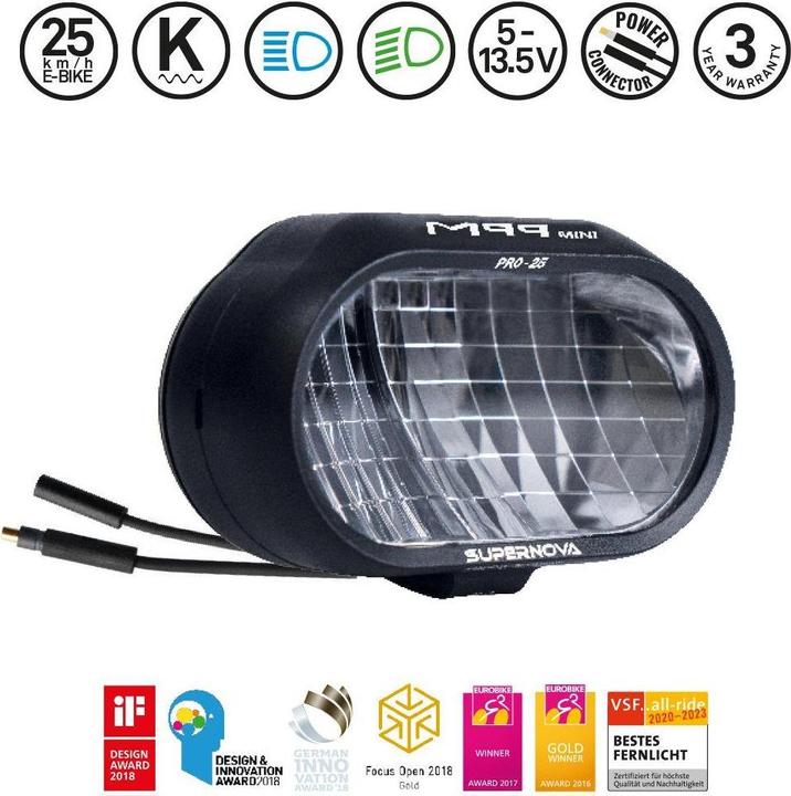 Produktbild Supernova E-Bike Scheinwerfer M99 mini PRO25, 5-13.5V, 1150lmn (1150 lm)