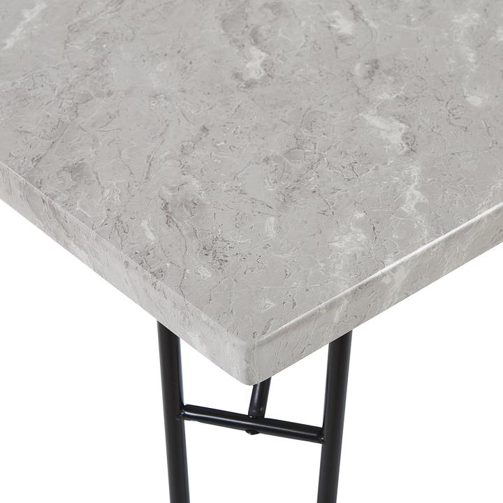 Actual product image Beliani Dining set grey marble look 4-seater 110 x 70 cm KEMPTON (110 x 70 x 76 cm)