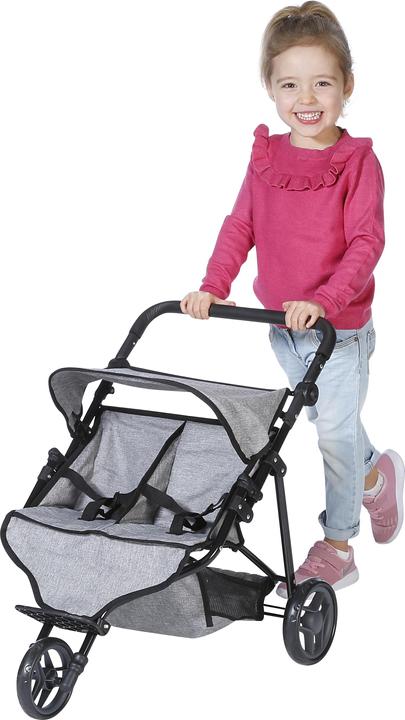 Produktbild Knorrtoys Zwillingspuppenwagen Duo - jeans grey