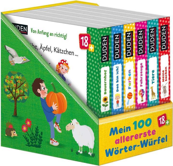 Produktbild Duden 18+: 100 allererste Wörter-Würfel (Deutsch, Nikolai Renger, Iris Blanck, 2021)