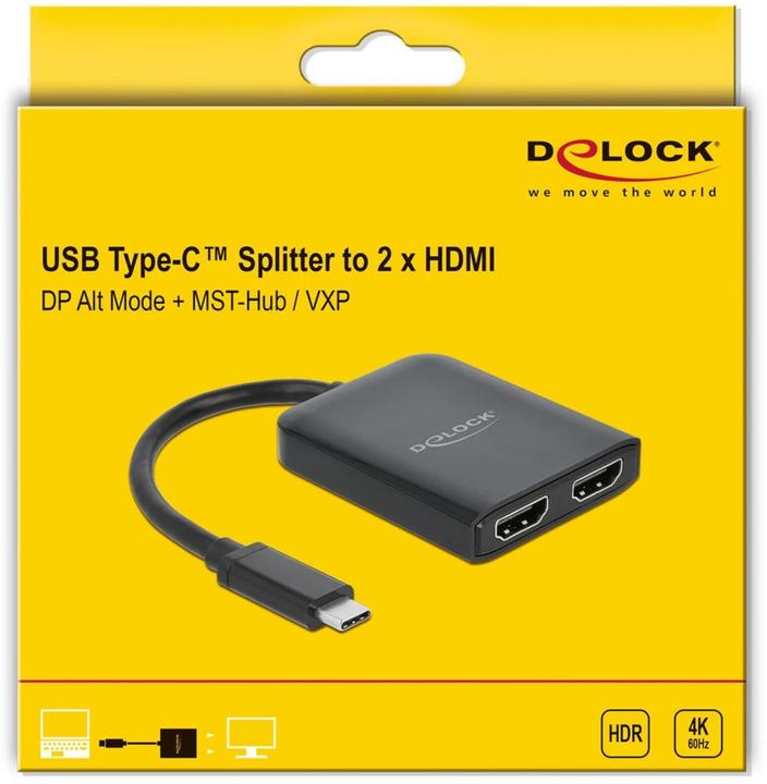 Produktbild Delock USB Typ-C zu 2 x HDMI (HDMI, 20 cm)
