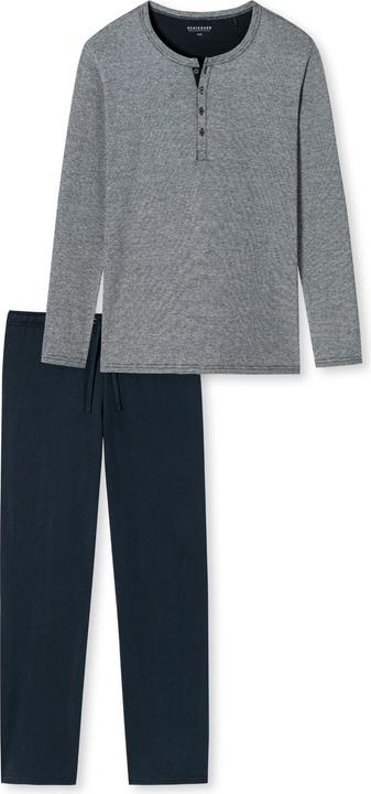 Produktbild Schiesser langer Herren Pyjama / Schlafanzug mit Knopfleiste (64)