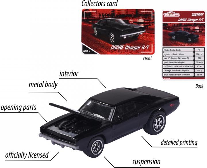 Produktbild Majorette Vintage Dodge Charger R/T, schwarz