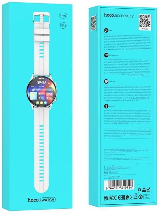 Produktbild Hoco Headphone with microphone smartwatch with call function Y7 Pro silver