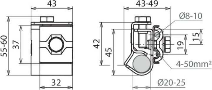 Produktbild Dehn Anschlusssklemme Tiefenerder und 16mm2 AK 8.10 AQ4 50 TE20 25 V4