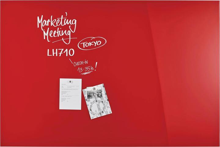 Actual product image Magnetoplan MAGNETOP. Design Glassboard 1500x1000mm 13408006 intense red (1500 x 1000 mm)
