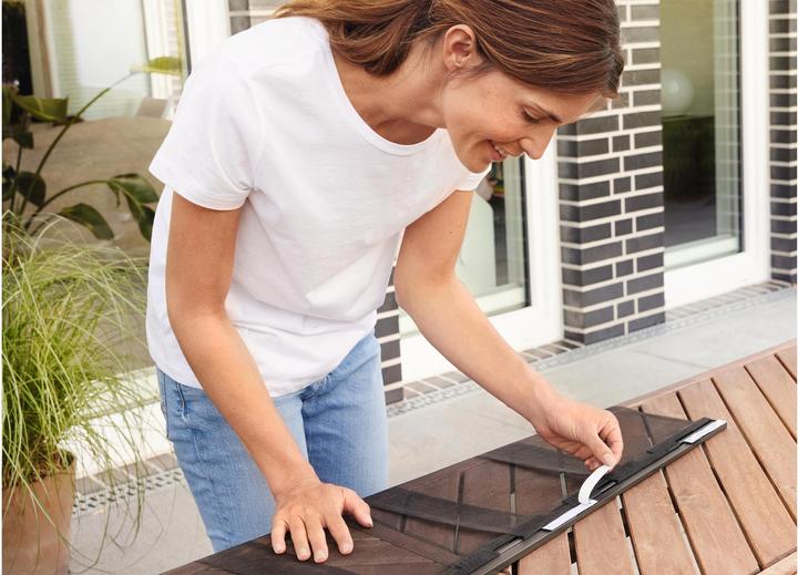 Image du produit tesa Moustiquaire de porte à lamelles en aluminium pour les portes de balcon et de terrasse (95 x 220 cm)