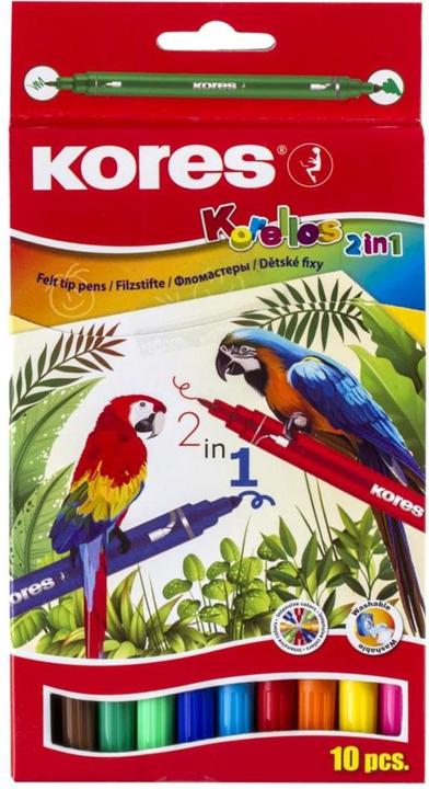 Produktbild Kores Filzmalstifte "Korello 2in1" 10 Farben (Mehrfarbig, 10 x)