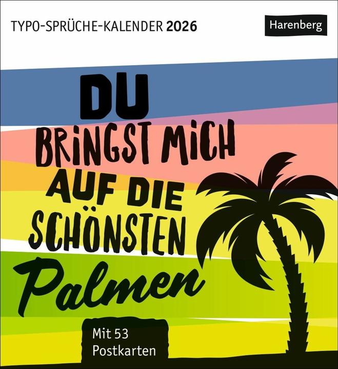 Produktbild Harenberg Typo-Sprüche-Kalender Postkartenkalender 2026 - Mit 53 Postkarten (Deutsch)