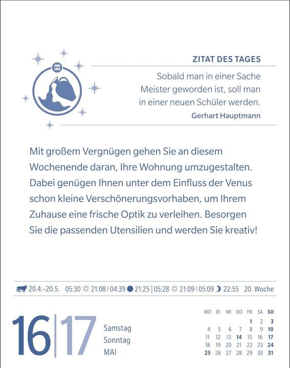 Produktbild Harenberg Wassermann Sternzeichenkalender 2026 - Tagesabreisskalender - Ihr Horoskop für jeden Tag (Harter Einband, Deutsch)