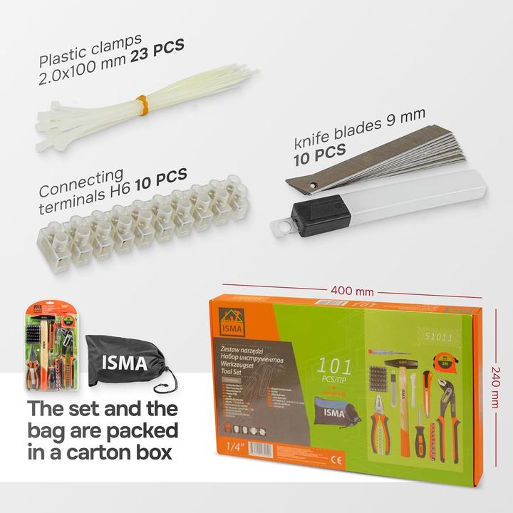 Produktbild Isma Multifunktionales Werkzeug-Set (101 Teile)