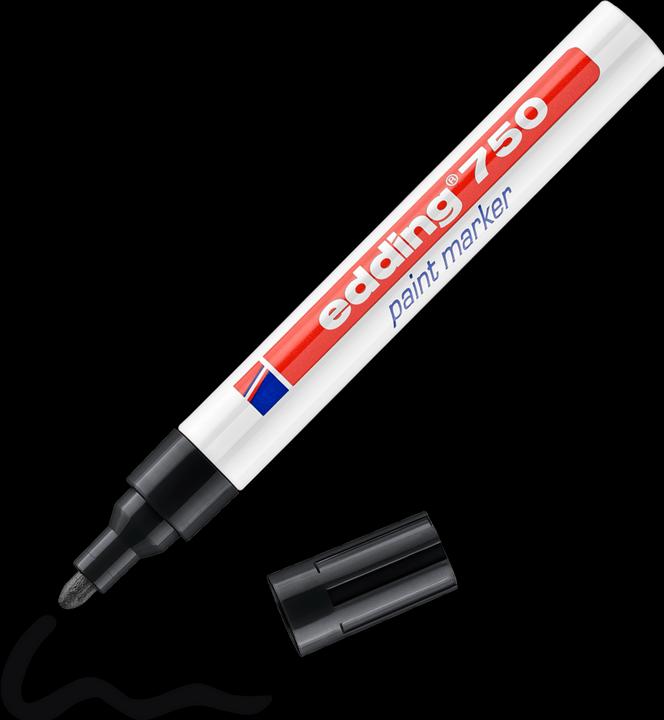 Produktbild Edding e-750 paintmarker schwarz (Inhalt 10 Stk.) (Schwarz, 4 mm, 10 x)