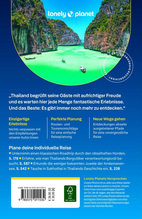 Produktbild Reiseführer Thailand (Deutsch, Michael Kohn, Tharik Hussain, Anirban Mahapatra, Ashley Harrell, Tim Bewer, Paul Harding, Daniel McCrohan, David Eimer, Barbara Woolsey, Olivia Pozzan, 2024)