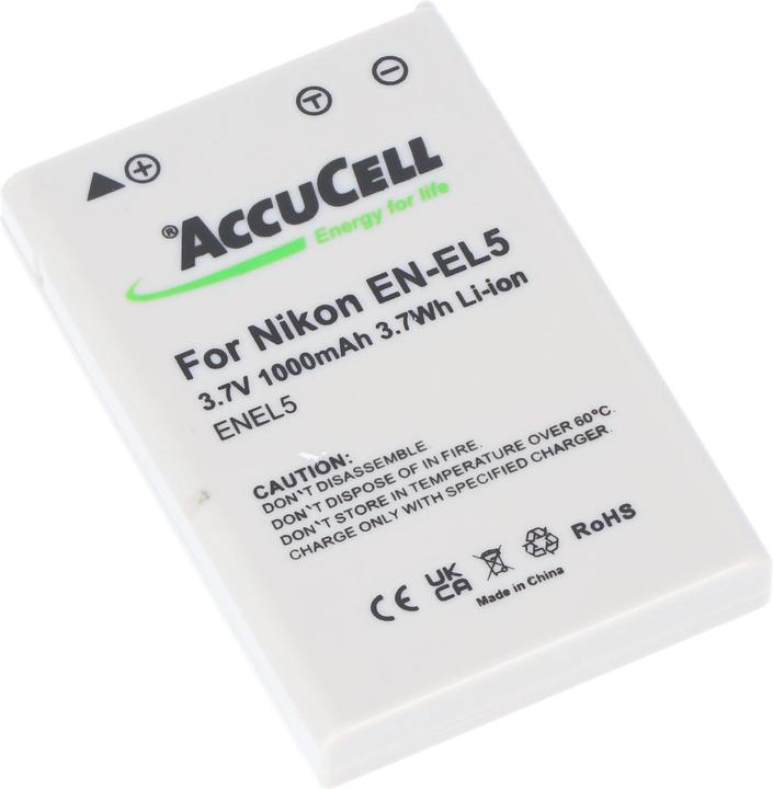Produktbild AccuCell Akku passend für Nikon EN-EL5, Duracell CP1 (Kamera Akku)