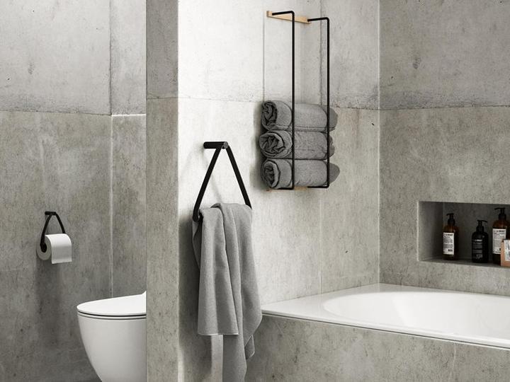Produktbild byWirth Towel Rack Handtuchhalter Wand-montiert Schwarz, Holz
