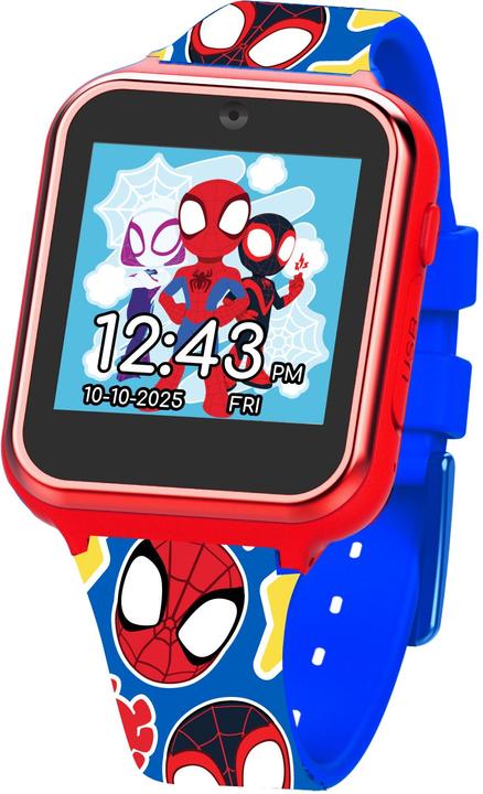 Produktbild Accutime Kinder Smart Watch Spidey (rot, blau): Selfie Kamera, Foto & Video, Stoppuhr, 6 Spiele, 3 H