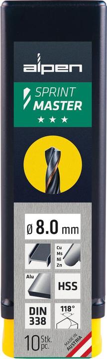 Magni ALPEN 62600710100 Spiralbohrer Sprint Master DIN338RN HSS Zylinderschaft Bohrer ø, 7.1 mm, 1 Stück (7.1 mm)