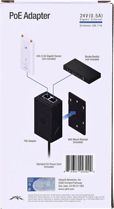 Image du produit Ubiquiti Poe-24-12w-G (802,3at (PoE+), 12 W)