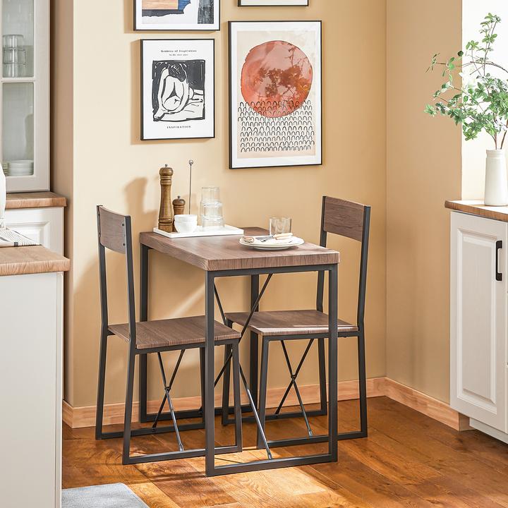 Produktbild SoBuy Esstisch mit 2 Stühlen (80 x 50 x 75 cm)