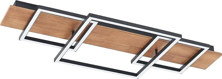 Actual product image Lucande Chariska LED Ceiling Lamp Wood Black 95cm (740 lm)