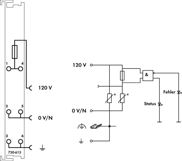 Actual product image Wago Supply/Segment Module Series 750 AC 750-615