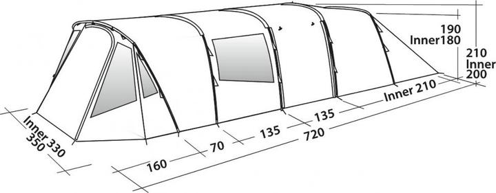 Actual product image Easy Camp Palmdale 600 Lux (Tunnel tent, 21.20 kg, 6 persons)