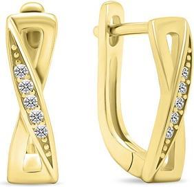Brilio Silver - Beautiful gold-plated earrings with zircons EA462Y