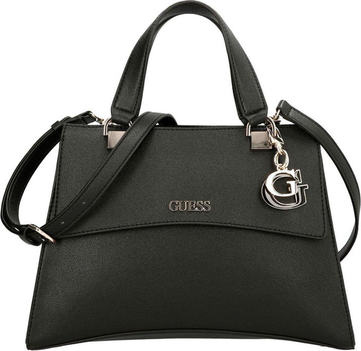 Actual product image Guess Dalma, Top Handles, Textile Crossbody Bag, Black, 19.5/23.5 x 16.5 x