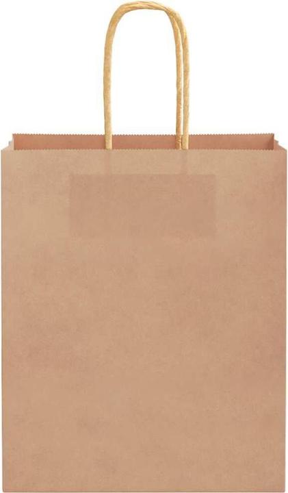 Immagine prodotto VidaXL Sacchetti di carta kraft 50 pezzi con manico marrone 18x8x22 cm (Borsa da regalo, 50 x)