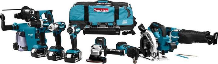 Produktbild Makita 18 V Combiset voor (slag)schroeven, (klop)boren, slijpen, zagen en monteren met multitool