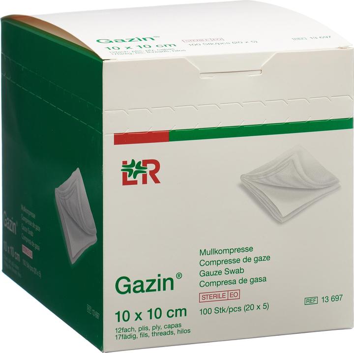 Gazin Mullkompress Set 10x10cm 12-fach steril