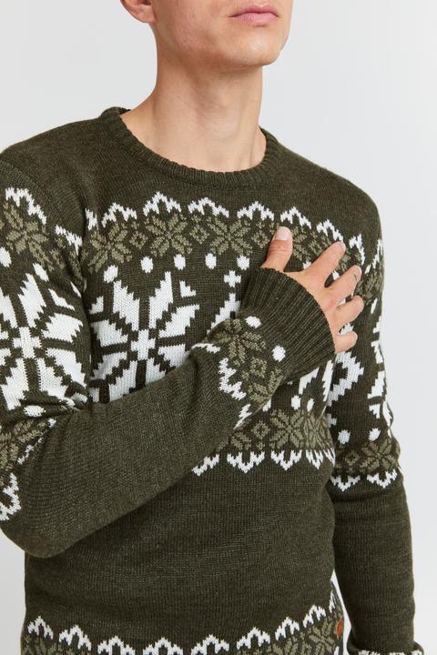 Image du produit Solid Norwig Pull En Grosse Maille Pull-Over Tricot Pour Homme Avec Encolure Rond (S)