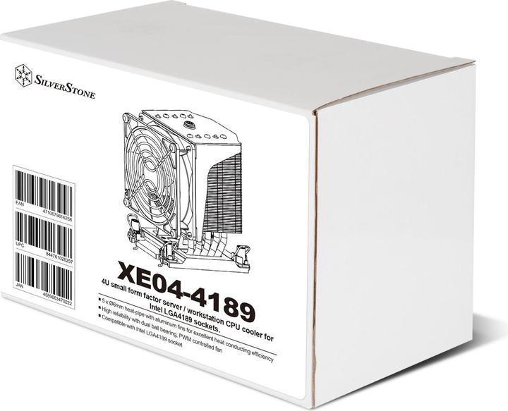 Productafbeelding Silverstone SST-XE04-4189B - Xenon 4U kleine vormfactor server/werkstation CPU-koeler voor Intel LG (126 mm)