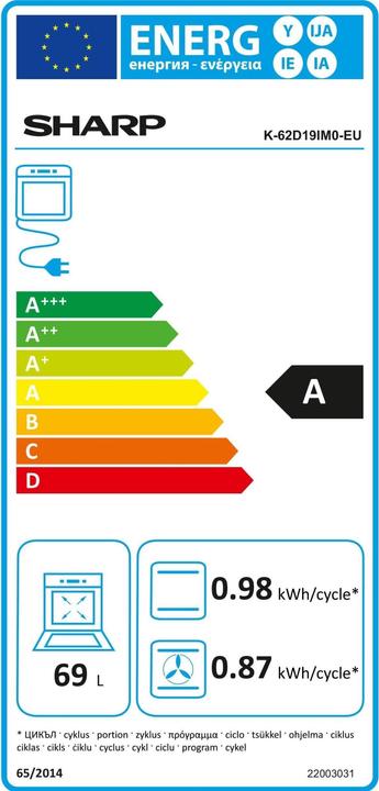 Energie-Label Sharp K-62D19IM0-EU