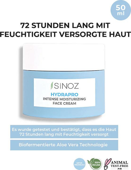 Actual product image Sinoz Hydrapro Intensive Moisturizing Facial Cream 50ml (50 ml, Face balm)