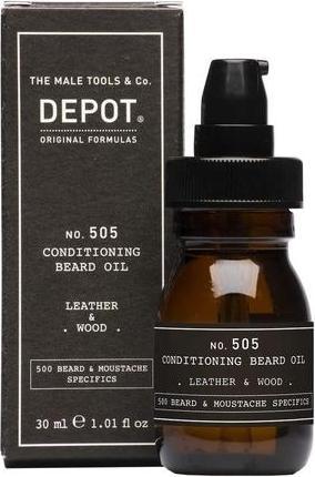 Image du produit Depot - No. 505 Huile à barbe conditionnante - Cuir & Bois (30 ml)