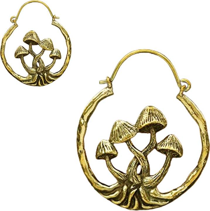 Star Piercing Ohrring vergoldet Pilze (Messing)