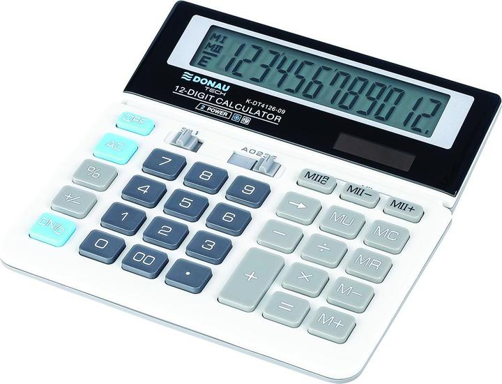Produktbild Donau Rechner TECH Bürorechner, 12-stellig Anzeige, dimmbar. 156x152x28mm, weiss