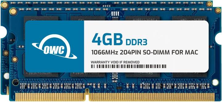 Actual product image OWC 8.0GB (2x 4GB) PC3-8500 DDR3 1066MHz SO-DIMM 204 Pin (2 x 4GB, 1066 MHz, DDR3-RAM, SO-DIMM)