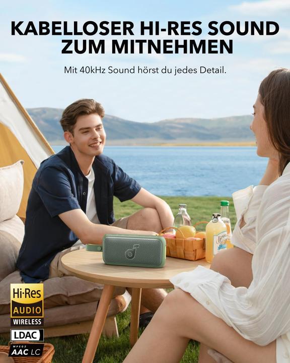Actual product image soundcore Motion 300 - Kabelloser Bluetooth-Lautsprecher für Garten, Camping und Wandern (13 h, Rechargeable battery operated)